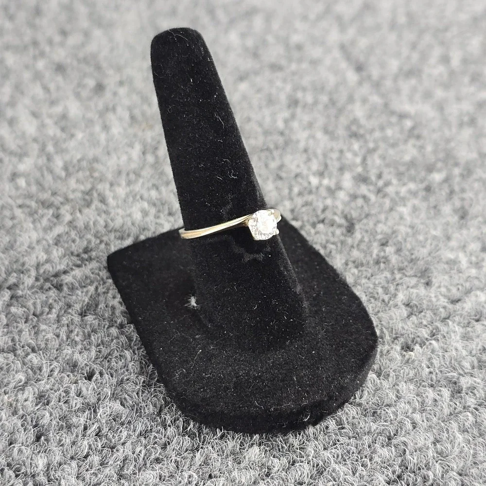 Vintage Sterling Silver 925 CZ Solitaire Ring 6.5‎ Minimalist Engagement Ring